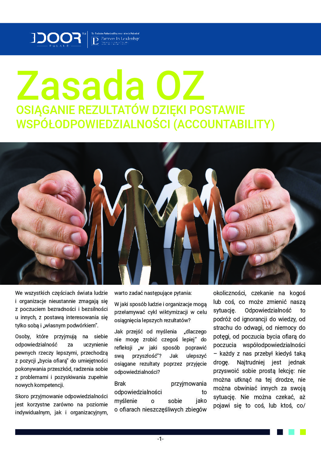 Read more about the article Zasada OZ – budowanie Kultury Współodpowiedzialności